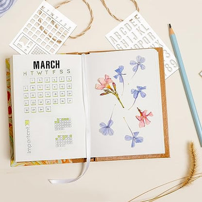 16 Pieces Journal Stencils for Dotted Journals Supplies, Happy Planner Stencils for Journaling DIY Drawing Templates Accessories Kit for Notebook Cards Scrapbook (16 Journal) - style: 16 journal