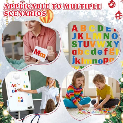 Breling 310 Pieces Felt Letter Bulletin Board Letters Sticker with Number 2" Bulk Self Adhesive ABC Upper Lowercase Sticky Letter for Xmas Gift Bulletin Board Classroom(Rainbow Color) - color: Rainbow Color