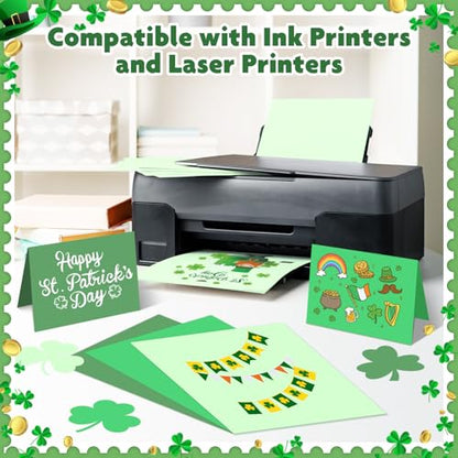 60Sheets Green Cardstock 8.5x11" Glitter Card Stocks Dark Green Scrapbook Paper Light Green Construction Paper for Crafts Invitations Greeting Cards Making School Office Home Supplies - color: Green