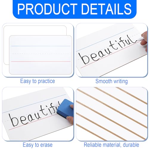Colarr 48 Sets Mini White Boards 6"x 9" Dry Erase Boards Classroom Pack Includes Two Sided Small Whiteboards Markers, Lapboards Erasers for Teachers Students School
