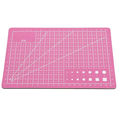 SUNGOOYUE Cutting Mat A5 PVC Self Healing Cutting Board 21 X 15cm Grid Surface Table Protection for Craft Sewing Drawing and Hobby Users Easy to Use for Home Office (Pink) - color: Pink
