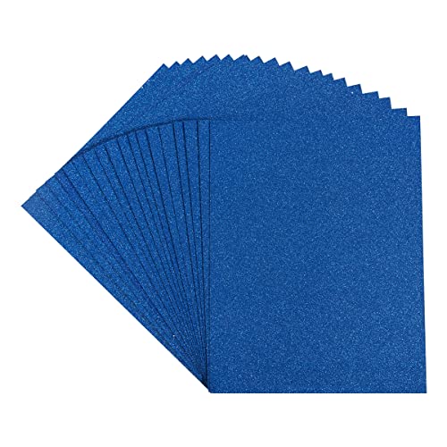 20 Sheets Glitter Thick Paper Cardstock Blank, 8.5 x 11 inches, Blue | For DIY Birthday, For Wedding Party Supplies, Invitation Cards Making - color: Blue
