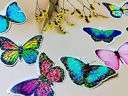 Bleidruck 25 Sheets Sparkle Holographic Clear Vinyl Cold Laminated Film Holographic Overlay 8.25x11.7 Inches Adhesive Vinyl for Stickers - style: Sparkle