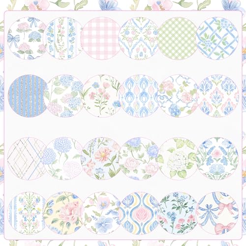 24 Sheets Hydrangea Scrapbook Paper 12'' x 12'' Pastel Floral Pattern Paper Watercolor Hydrangea Double-Sided Scrapbook Pad Blue Pink Flower Scrapbooking Pack for Card Making, Origami, DIY Background