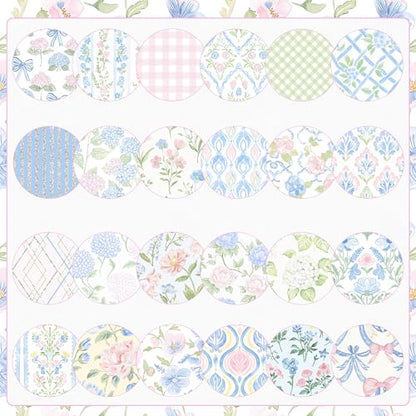 24 Sheets Hydrangea Scrapbook Paper 12'' x 12'' Pastel Floral Pattern Paper Watercolor Hydrangea Double-Sided Scrapbook Pad Blue Pink Flower Scrapbooking Pack for Card Making, Origami, DIY Background