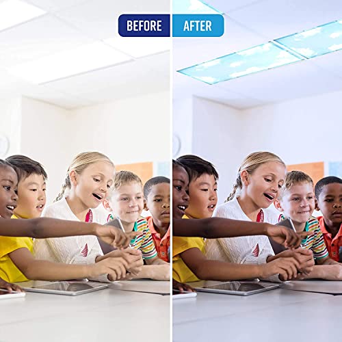 Magnetic Fluorescent Light Covers | 10 Count - Sky Blue Cloud - size: 10-Count - Sky Blue Cloud