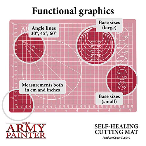 The Army Painter Self-Healing Cutting Mat | Double-Sided PVC Non-Slip Mat| 3-Layer Square Cutting and Modeling Mat| A4, 220x300mm | for Role Play, Board Game