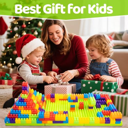 2025 Latest 177 PCS 1 * 1-1 * 3 Inch Large Building Blocks for Toddlers Ages – Brick Set with Cars & Baseplate, Educational STEM Toy for Kids,1 2 3 4 5 6 Blocks(177pcs+1 Board) - style: 1*1-1*3 Inches+1 board