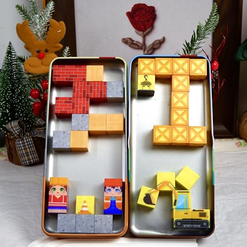 Magnetic Building Blocks 38 Pieces STEM Toy Set Ages 3-8 | Strong magnets, Portable Travel, Safe STEM Construction, Storage Box, Screen-Free, Back-to-School Preschool Gift Boys Girls - style: Construction Block-38pcs