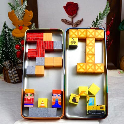Magnetic Building Blocks 38 Pieces STEM Toy Set Ages 3-8 | Strong magnets, Portable Travel, Safe STEM Construction, Storage Box, Screen-Free, Back-to-School Preschool Gift Boys Girls - style: Construction Block-38pcs