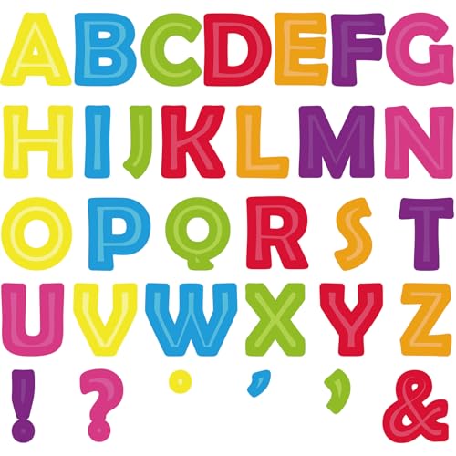 150PCS Large 7" Font Bulletin Board Letters and Punctuation Set, Colorful Classroom Alphabet Cutout for Bulletin Board Display Home School Educational Tool A Great Helper to Inspire Students' Learning - style: Third Dimension