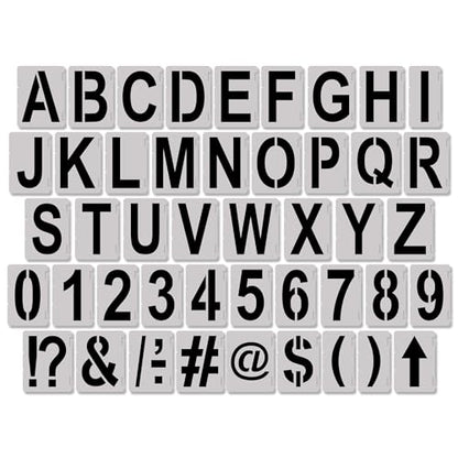 4 Inch (45 Pieces) Interlocking Alphabet & Number Stencil Kit - Complete Set with All Letters - Durable & Reusable Classic Font for Small Projects - Ceramic, Wood Boxes, Mailboxes, and Fabric - color: Classic Font, size: 4 inch
