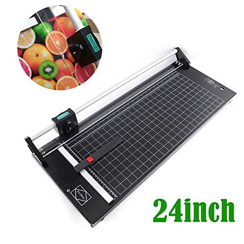 24Inch Rotary Trimmer Paper Cutter,Manual Paper Cutters Trimmers Photo Paper Cutter with Automatic Paper Weighting,Self-Sharpening for Craft Paper, Card Stock and Office Paper - color: 24 Inches-1