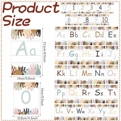 Gilprop 37 Pcs Bulletin Board Letters Educational Posters Alphabet Posters and 0-10 Number Classroom Abc Wall Decor for Kindergarten Toddler Teacher(Little Hands) - style: Little Hands