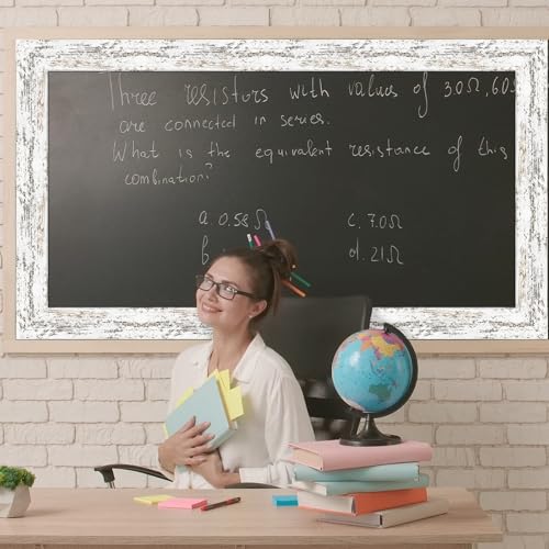 Outus 68ft Vinatge Frame Bulletin Board Border Die-Cut Straight Rolled Picture Frame Border Trim for School Classroom Bulletin Board Decoration for Chalkboard Home Office Party Deco(Distressed White) - style: Distressed White