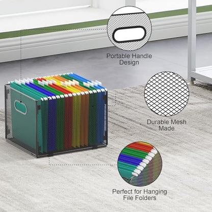 samstar Hanging File Organizer, Mesh File Folder Organizer File Crate File Cabinet Inserts Storage Box, Letter Size - size: 1 Pack