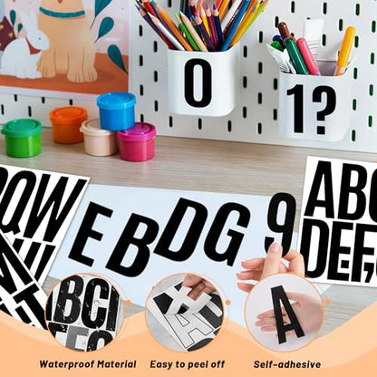 240 Pcs Letter Stickers Vinyl Mailbox Numbers and Letters, 24 Sheets Large Alphabet Number Stickers Self-Adhesive Waterproof Sticker Letters for Window Vehicle Bulletin Poster Board (Black, 5 Inch) - color: Black, size: 5 Inch
