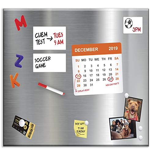 Magnet and Message Board Extra Large 30 x 28 x 0.7 Inch Magnet and Message Board | Mountable Steel Bulletin Board (Silver) - size: XL (30x28)