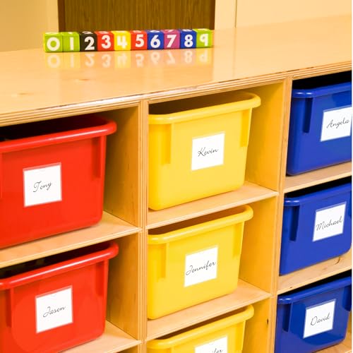 Ohuimrt Storage Bin Labels, 52 Pack, 4" x 4" Index Card | Clear Adhesive Pockets, Top Open, Tote Labels, Card Holder Organizer - size: 4" x 4"