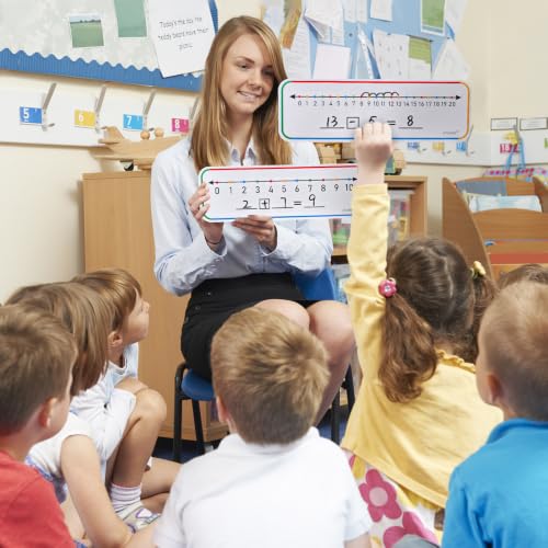 6 Pack 4"x12" Double Sided Number Line Dry Erase Board (0-10 & 0-20) | Math Manipulatives, Addition Subtraction Practice Tool, Student Desk Whiteboard, For Classroom Supplies - size: 6 Pack