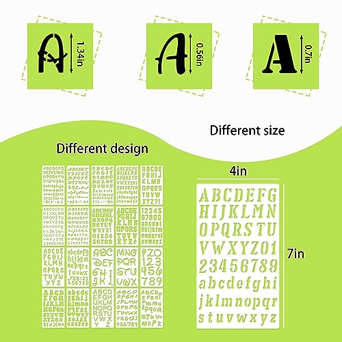 20 Pieces Letter Stencils Reusable Letter Stencils for Painting on Wood, Plastic Alphabet Numbers Stencils, Letter Stencil Template for Notebook, Journal, Scrapbook Decorations (20 Letter) - style: 20 Letter
