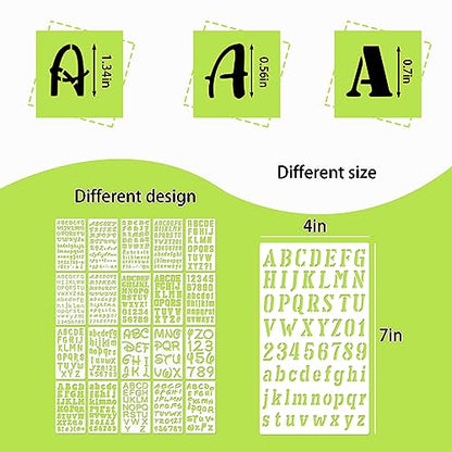 20 Pieces Letter Stencils Reusable Letter Stencils for Painting on Wood, Plastic Alphabet Numbers Stencils, Letter Stencil Template for Notebook, Journal, Scrapbook Decorations (20 Letter) - style: 20 Letter