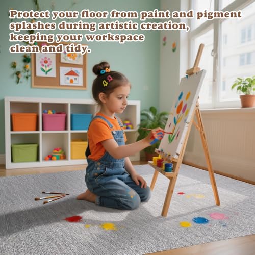 72" x 60" Craft & Painting Floor Mat, Extra Large Waterproof Splat Mat with Non-Slip Underlay, Washable Mess Mat for Arts, Crafts, Painting and Playdough