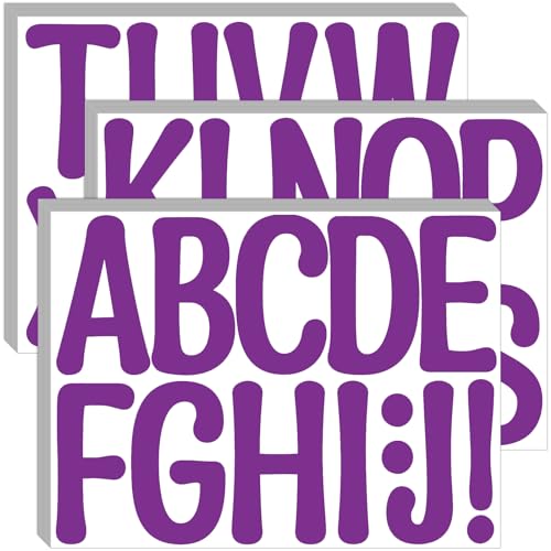 Bemeol 30 Sheets Large Letter Stickers 4 Inch Alphabet Letter Stickers Self Adhesive Sticker Letters for Bulletin Boards Classroom Home Decor(Purple) - color: Purple 01