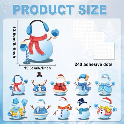 60pcs Winter Theme DIY Cutouts Snowman Bulletin Board Decoration Set Christmas Snowman with Hat Paper Cut-Outs Decor for Winter Holiday DIY Photo Craft Xmas Party School Classroom Wall Door Supplies - style: Winter Snowman