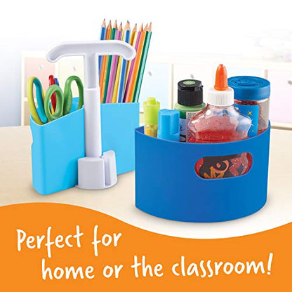 Learning Resources Create-a-Space Storage Mini Center Blue - Desk Caddy Organizer for Kids, Art Supplies Classroom Organizer, Homeschool Supply Organizers and Classroom Storage, Marker Holder - style: Blue