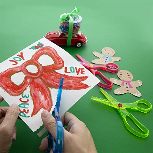 BAZIC Products 5 1/2 in Kids Safety Rounded Tip Scissors, 2 Count, Safety Plastic Blades, Comfort-Handle Scissors, Case of 144 - size: 144-Pack