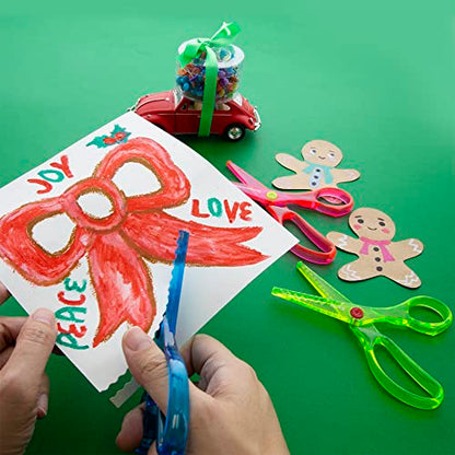 BAZIC Products 5 1/2 in Kids Safety Rounded Tip Scissors, 2 Count, Safety Plastic Blades, Comfort-Handle Scissors, Case of 144 - size: 144-Pack
