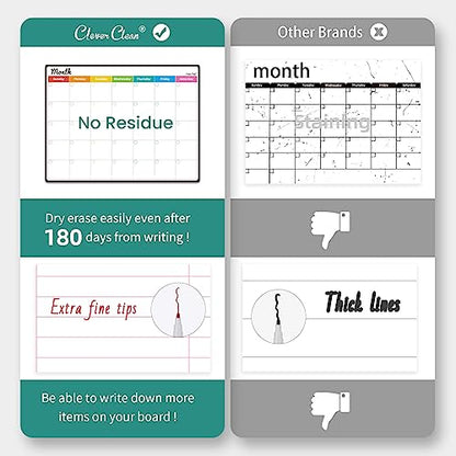 Magnetic Dry Erase Monthly Calendar Set - 14.5"x11" Monthly Calendar, 6.5"x8.5" Weekly, Daily, List Boards for Fridge - 6 Extra Fine Point Markers Included - Shipped Flat - style: Month+Week+Daily+List