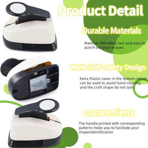 5 Circle Hole Punch, Circle Paper Punch, CirclePunches for Paper Crafts, Large Hole Puncher, Different Size of Scrapbooking Punches, Round Punch Shape for Scrapbook Card Making - style: 3/8''+5/8''+1''+1.5''+ 2''Circle
