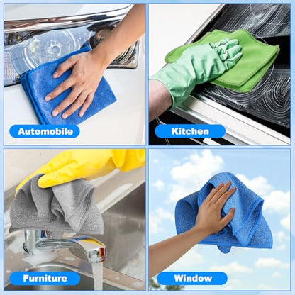 Tanlade Cleaning Cloth Dry Erase Cloth Cleaning Rags Reasonable Kitchen Towels Microfiber Towels Cars Wash(6 x 6 Inch,Gray/Green/Blue,30 Pcs) - color: Gray/Green/Blue, size: 6 x 6 Inch