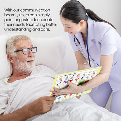 Plastic Communication Board for Non Verbal Adults, Picture Symbol Communication Cards for Aphasia, Stroke Patients, Hospital and Care Home use