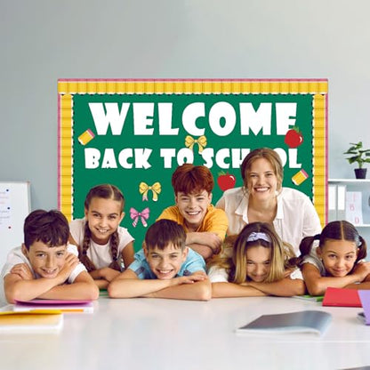 82Ft Back to School Bulletin Board Border, 1 Roll Pencil Pattern Trim Border Non-Stick Border Roll for Preschool Classroom Chalkboard Bulletin Board School Opening Wall Window Door Decor