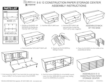 Classroom Keepers 9" x 12" Construction Paper Storage, 15-Slot, White, 9-3/8"H x 29-1/4"W x 12-7/8"D, 1 Unit - style: Holds 9"x 12" Paper