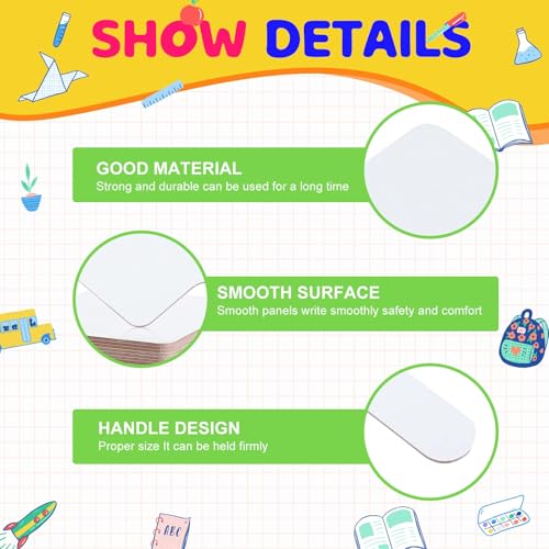 50 Pcs Dry Erase Answer Paddle 7 x 9 Inch Handheld Wooden White Board Double Sided Dry Erase Small Whiteboards for Students Classroom Games Party Auction Paddles for Bidding Meeting Voting (50)