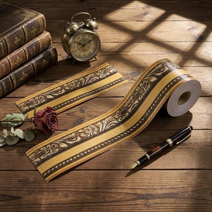 Outus 68ft Vinatge Frame Bulletin Board Border Die-Cut Straight Rolled Picture Frame Border Trim for School Classroom Bulletin Board Decoration for Chalkboard Home Office Party Decor(Intricate) - style: Intricate
