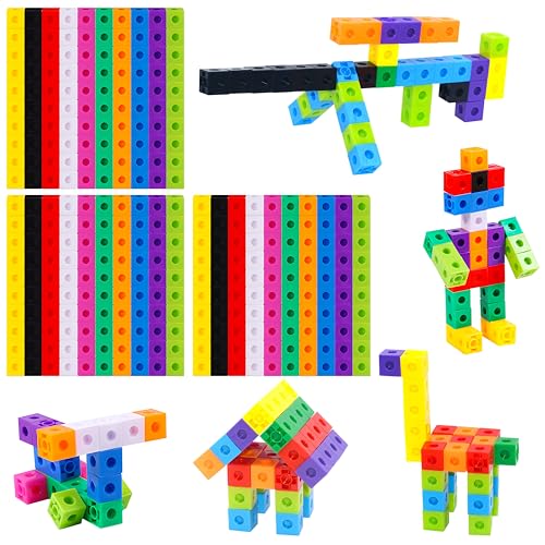 SpriteGru 300PCS Math Linking Cubes, Math Cubes Manipulative Connecting and Counting Snap Blocks for Early Math and Construction, Educational Toy for Preschool, Kindergarten, Homeschool - style: 300-Cubes