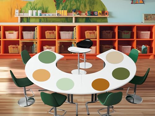 Lincia 12 Pcs Larger 12 '' Dry Erase Dots for Classroom Tables Removable Dry Erase Circles Whiteboard Marker Stickers Spots Wall Decals for School Classroom Teachers Students Table & Desk - color: Nature Color