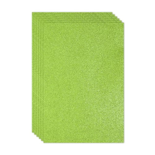 PATIKIL 2mm(1/10") Thick Adhesive Glitter Foam Sheet 16x24inch(40x60cm) Green, EVA Shiny Foam Board for Craft, 6 Pcs - color: Green