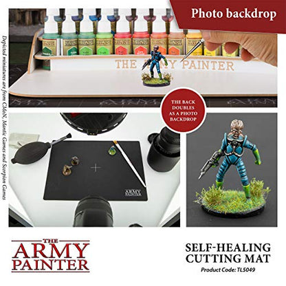 The Army Painter Self-Healing Cutting Mat | Double-Sided PVC Non-Slip Mat| 3-Layer Square Cutting and Modeling Mat| A4, 220x300mm | for Role Play, Board Game