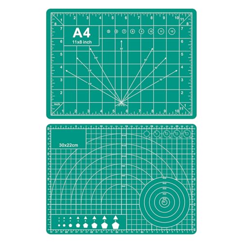 Self Healing Cutting Mat, 8" x 11", Double-Sided Rotary Cutting Mat for Sewing, Quilting, Scrapbooking, Fabric & Craft Cutting Board (A4), Green - size: 11"L x 8"W