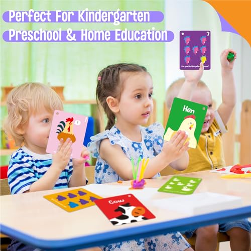 Animal Flashcards, 50 Double-Sided Cards, Wild/Farm/Marine Animal Cards Educational Learning Tools for Preschool and Toddlers Learning (2 Reclosable Rings Attached) - style: Animal Flashcards