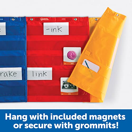 Learning Resources Magnetic Pocket Chart Squares - Set of 4, Classroom Pocket Charts, Classroom/Teacher Organizer, Classroom Supplies, Homeschool Supplies, Teaching Materials,Back to School Supplies