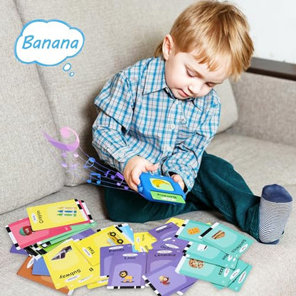 Talking Flash Cards,Kids Toddler Flash Cards with 240 Sight Words,Montessori Toys,Autism Sensory Toys,Speech Therapy,Learning Educational Gifts for Age 4 5 6 Years Old Boys and Girls - style: Dinosaur Blue