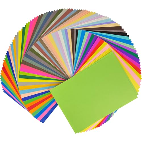 50 Colors 100 Sheet 8.27 x 11.7 Inch Colored Card Stock, 200GSM/75LB Craft Cardstock Paper for Card Making, School Projects, Holiday Decoration, Printing