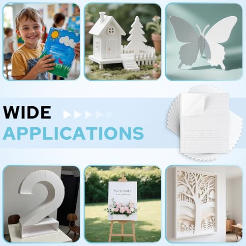 AUEAR, 10 Pack White Self Adhesive Foam Boards 11x14x3/16" with Self-Adhesive Back - Photo Mounting, School Presentations, Arts & Crafts - Easy Peel & Stick, Perfect for Home Decor & Student Projects - size: 11x14
